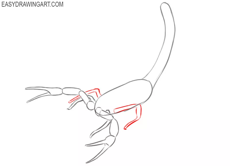 how to draw a cartoon scorpion step by step