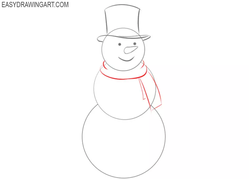 how to draw a simple snowman step by step for kids