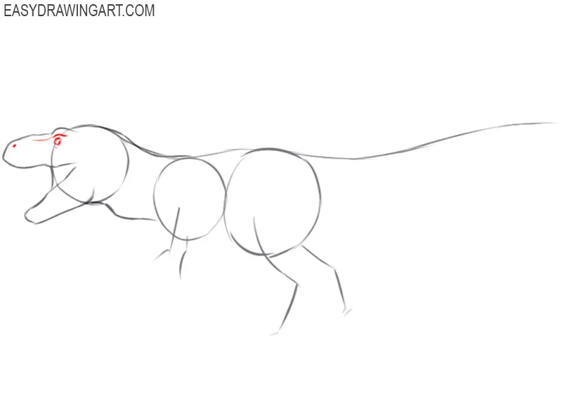 how to draw a cartoon tyrannosaurus rex