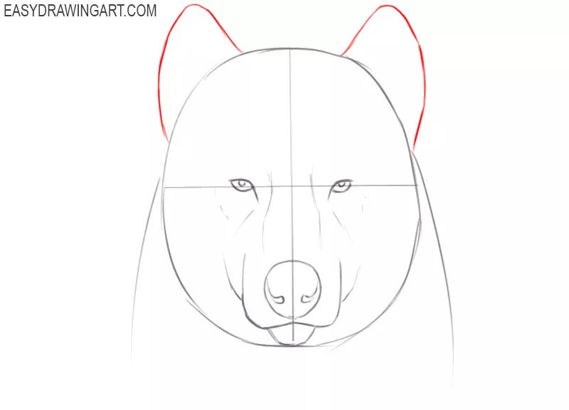 how to draw a cartoon wolf face step by step