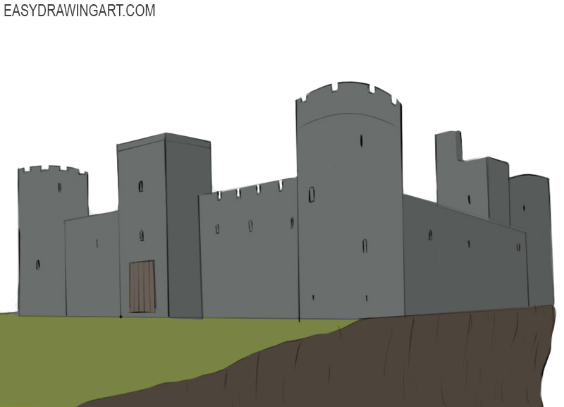 how to draw a castle