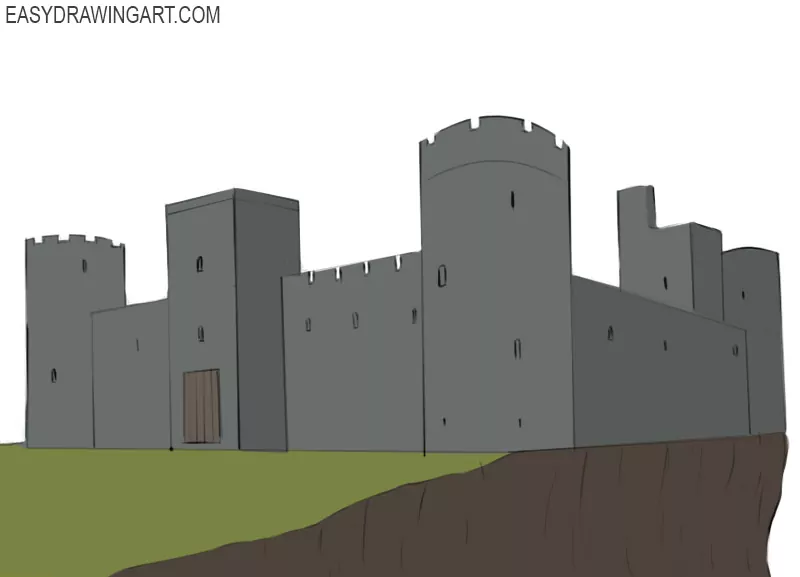 medieval castles drawings easy