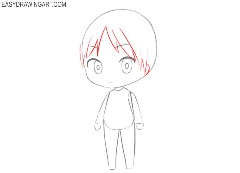 how to draw a cute chibi girl easy