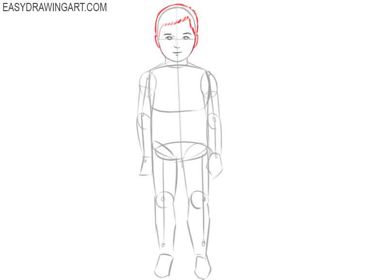 how to draw a person standing up step by step