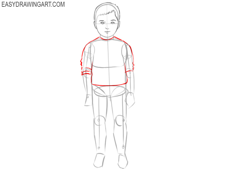 how to draw a child's body