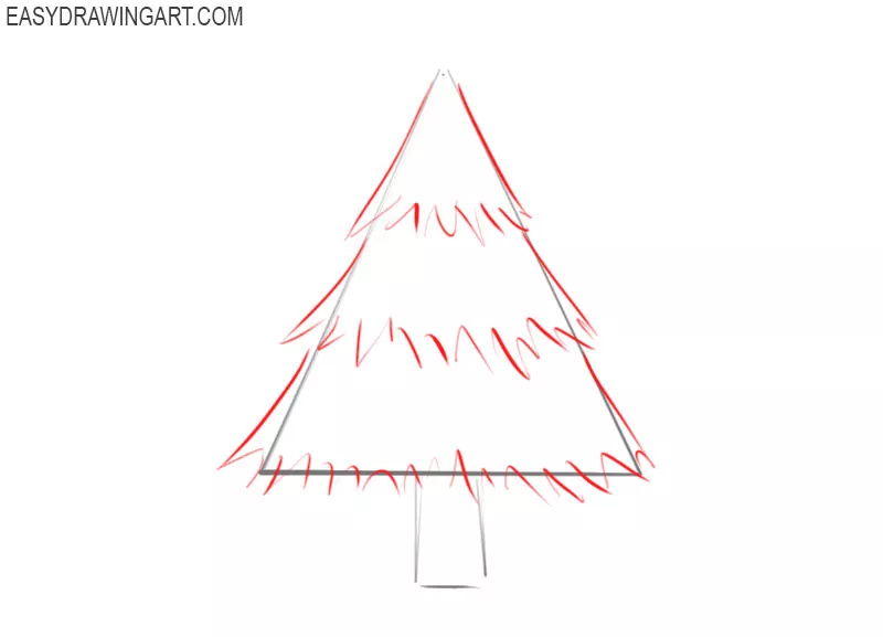 how to draw a christmas tree step by step easy