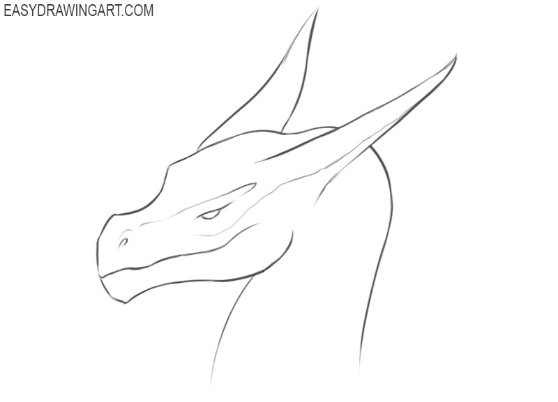 How To Draw A Dragon Head Easy Drawing Art