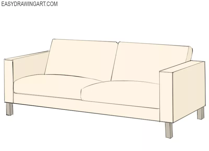 how to draw a couch