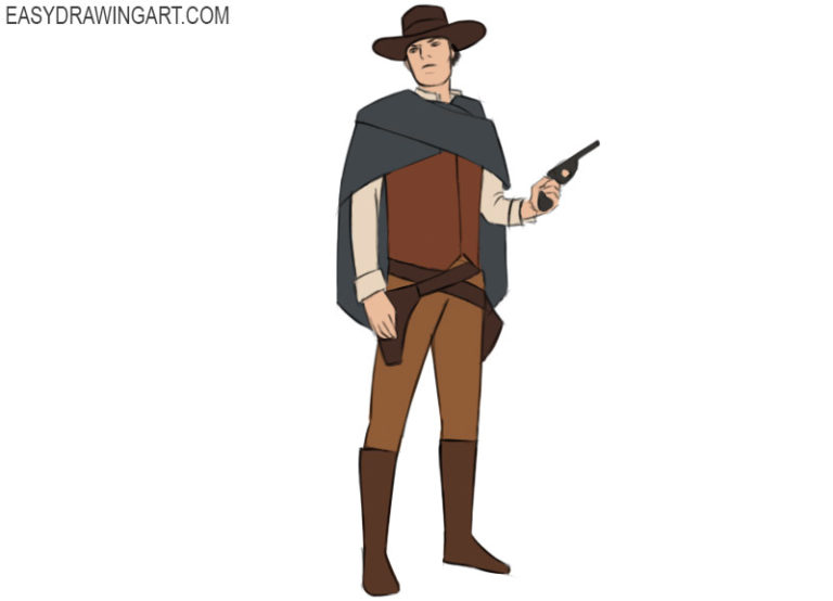 How to Draw a Cowboy Easy Drawing Art