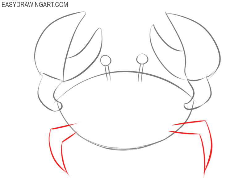 How to draw a crab step by step