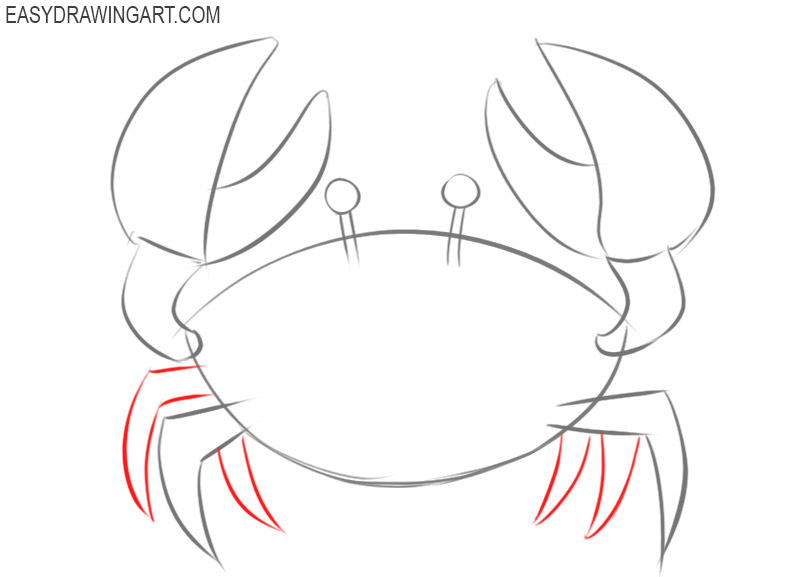 How to draw a crab easy