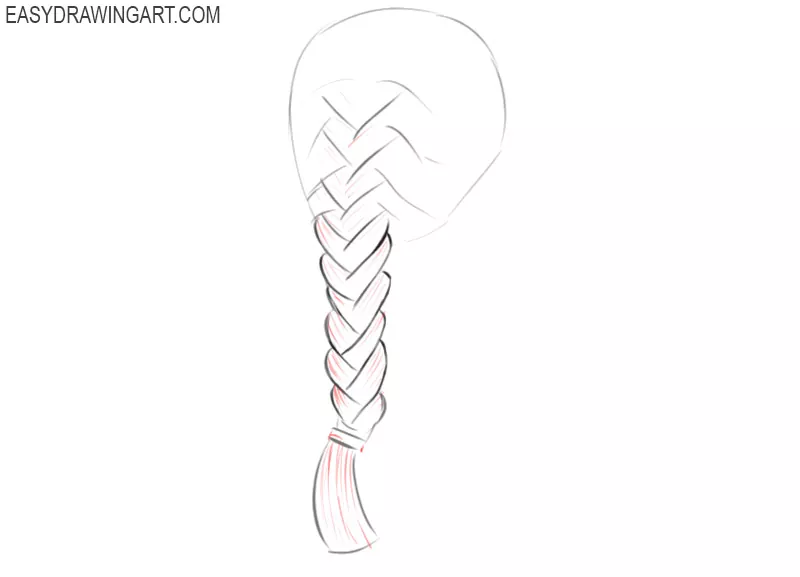 how to draw a cute braid