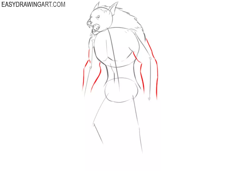 how to draw a cute cartoon werewolf
