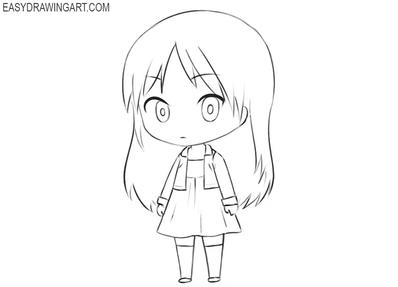 how to draw a cute chibi girl step by step