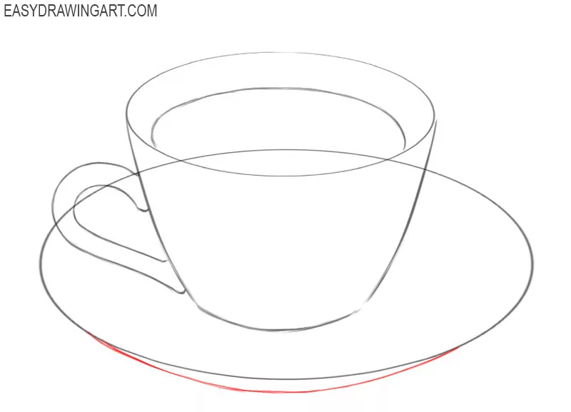 Drawing of a cup of coffee on a plate hi-res stock photography and images -  Alamy