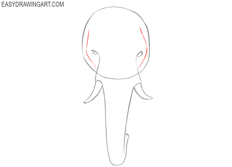 how to draw a cute elephant head
