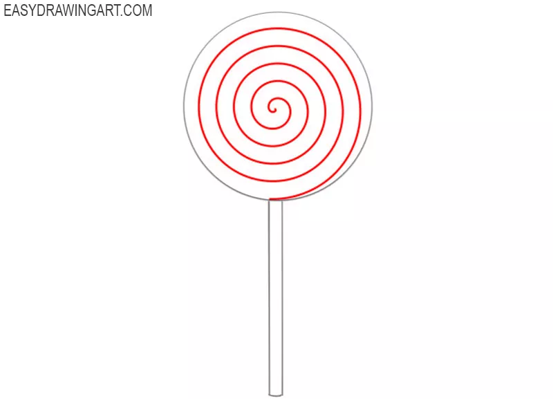 Lollipop Drawing - How To Draw A Lollipop Step By Step