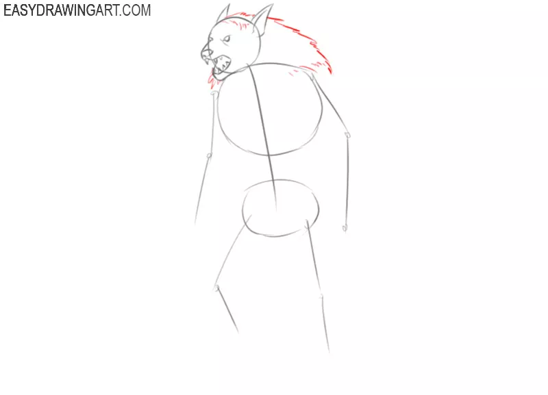 how to draw a cute werewolf step by step