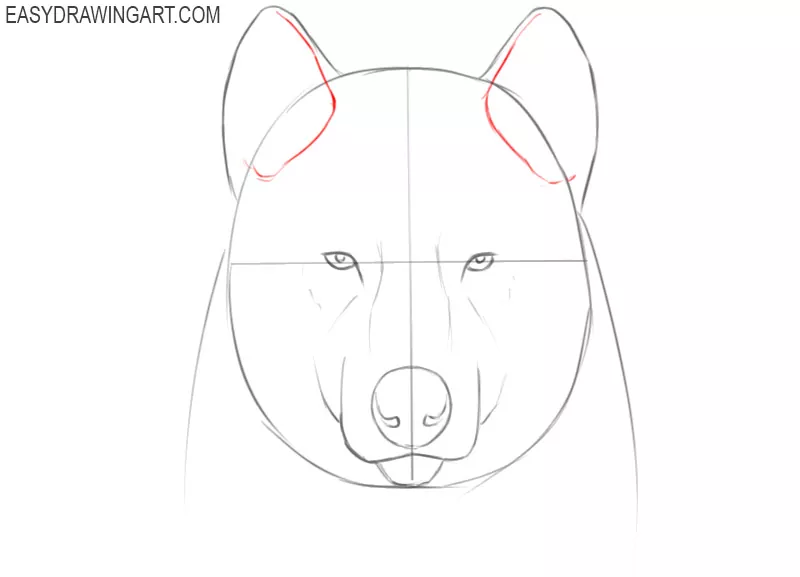 how to draw a cute wolf face