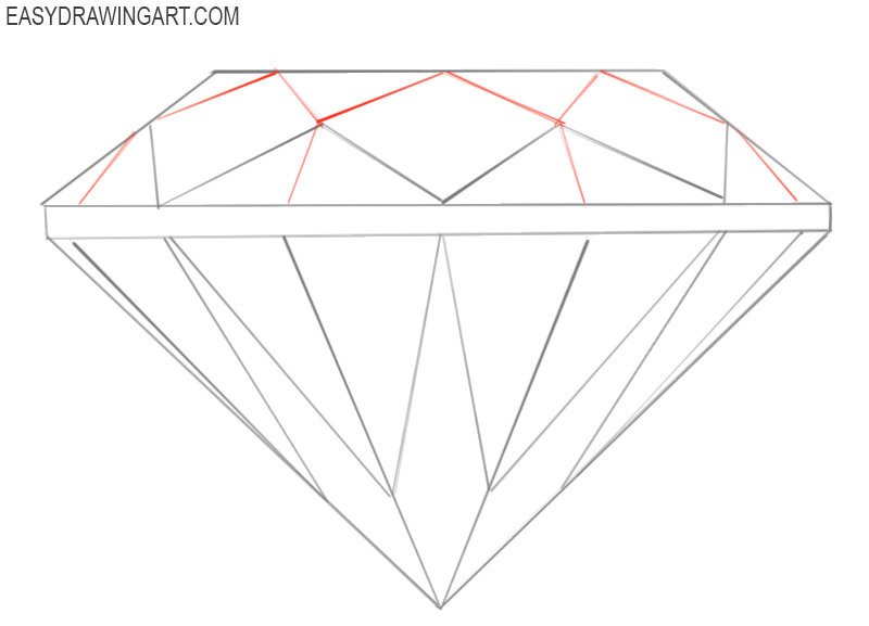 how to draw a diamond color