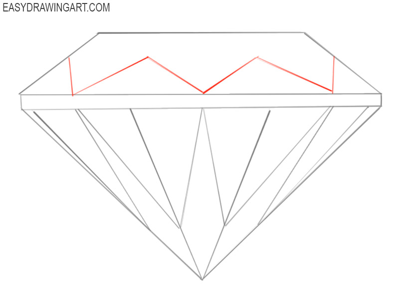 how to draw a diamond cute
