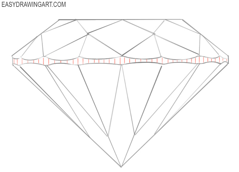 how to draw a diamond easy step by step