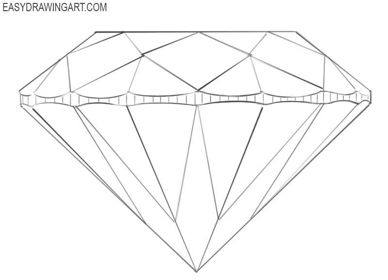 how to draw a diamond super easy