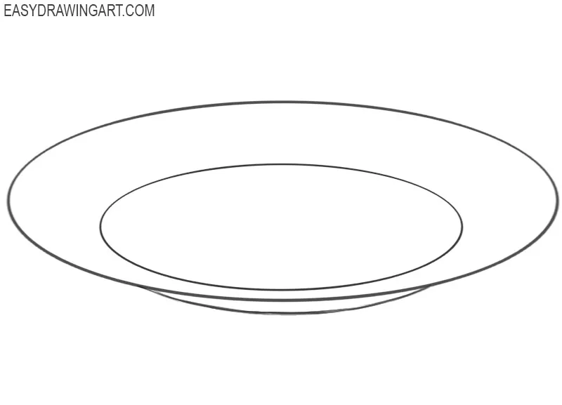 how to draw a dinner plate