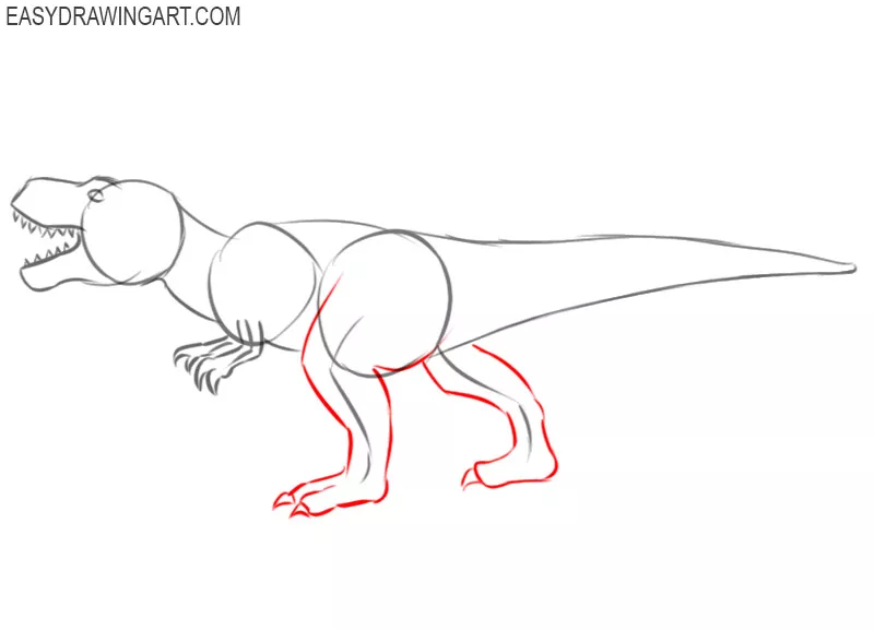 how to draw a dinosaur by steps