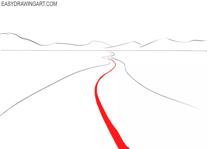 how to draw a distant road 