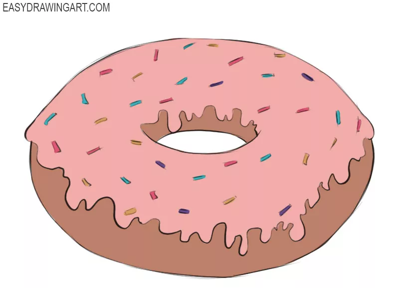 How to draw a donut easy for beginners