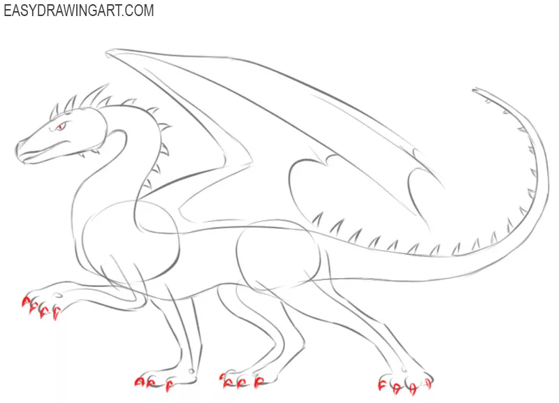 How To Draw A Dragon Easy Drawing Art