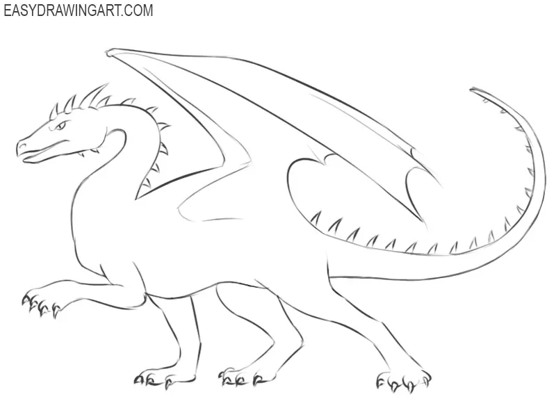 How to Draw a Dragon - Easy Drawing Art