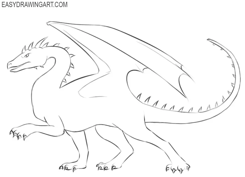 how to draw a dragon cute and easy