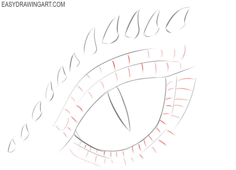 how to draw a dragon eye for beginners step by step