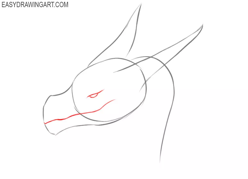 how to draw a dragon head easy