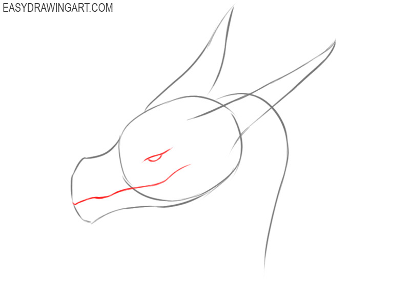 how to draw a dragon head easy