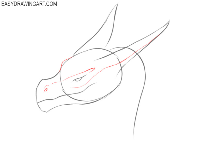 how to draw a dragon head step by step