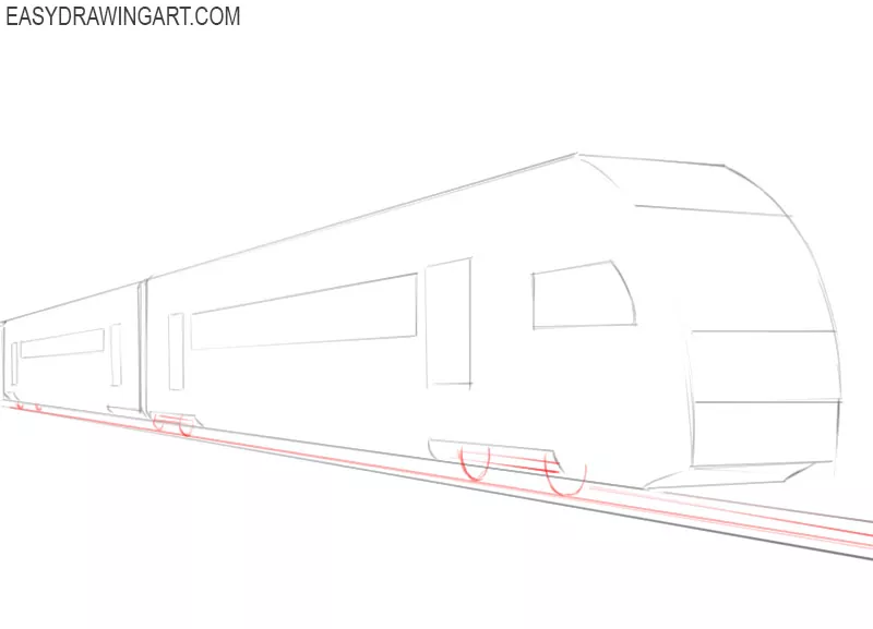 how to draw a fast train