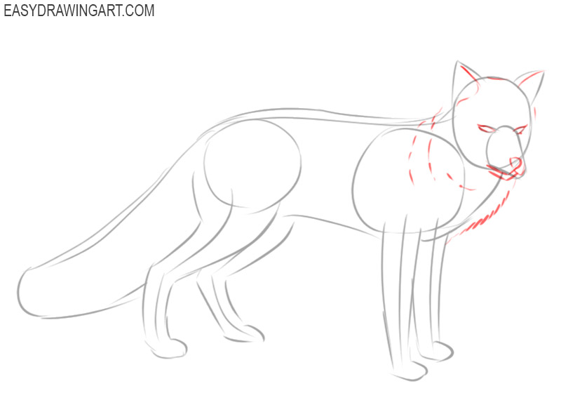 how to draw a fox cartoon easy