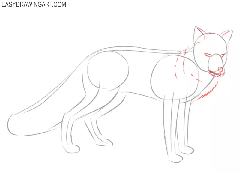 how to draw a fox cartoon easy