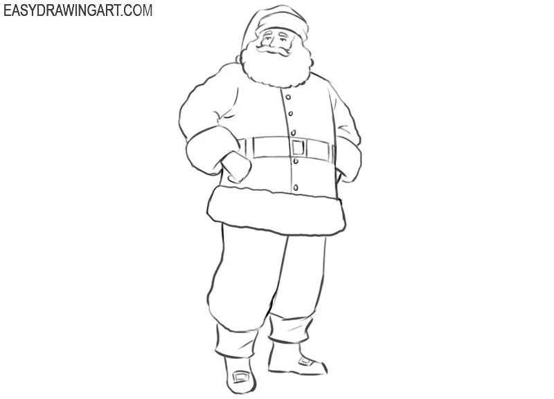 how to draw a good santa claus