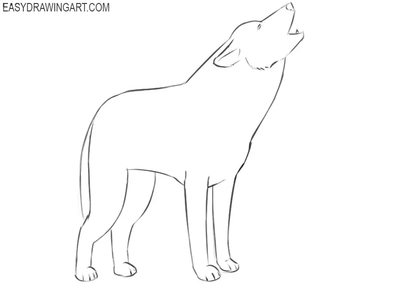 easy howling wolf drawings