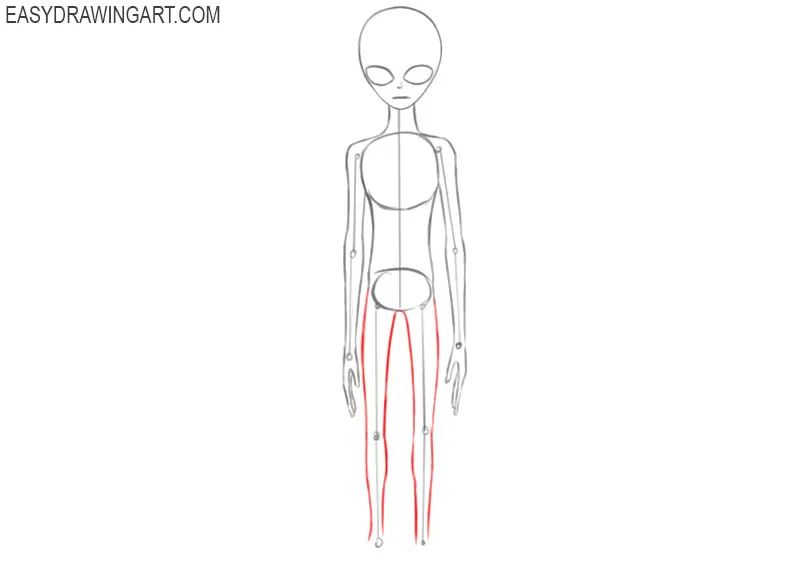 how to draw a grey alien