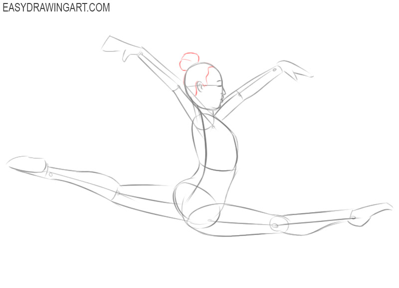 how to draw a gymnast easy