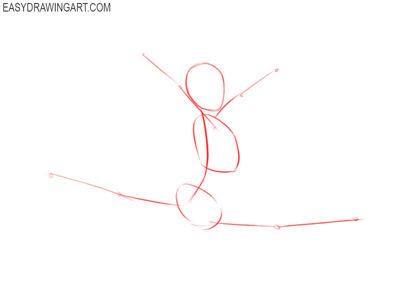 how to draw a gymnast step by step