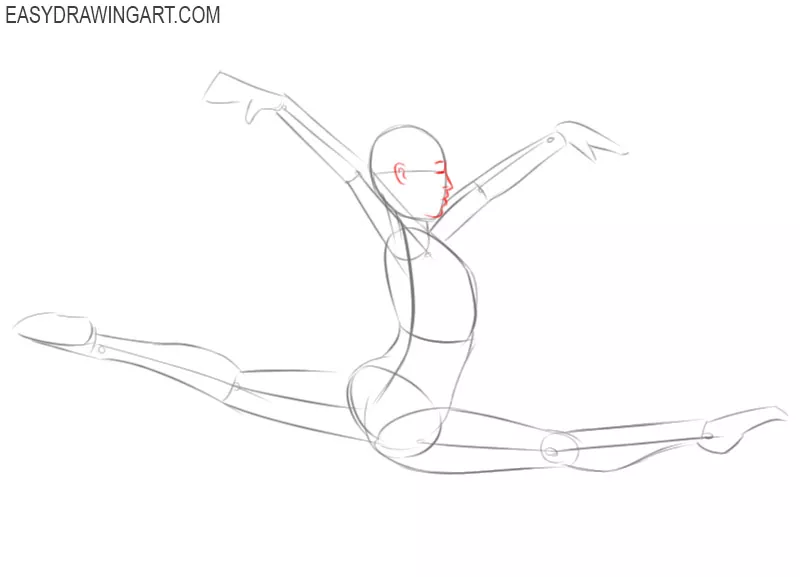 how to draw a gymnast step by step for beginners