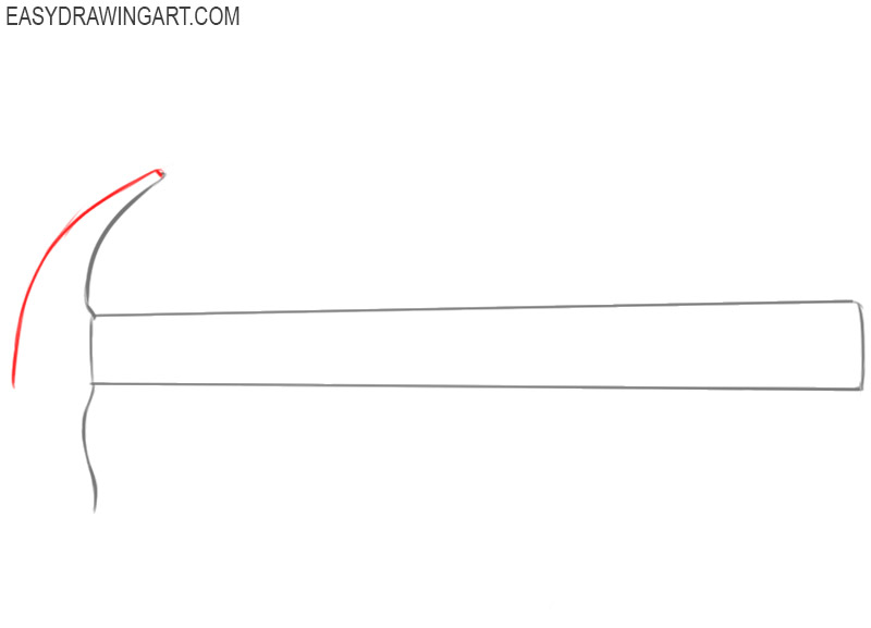 how to draw a hammer easy