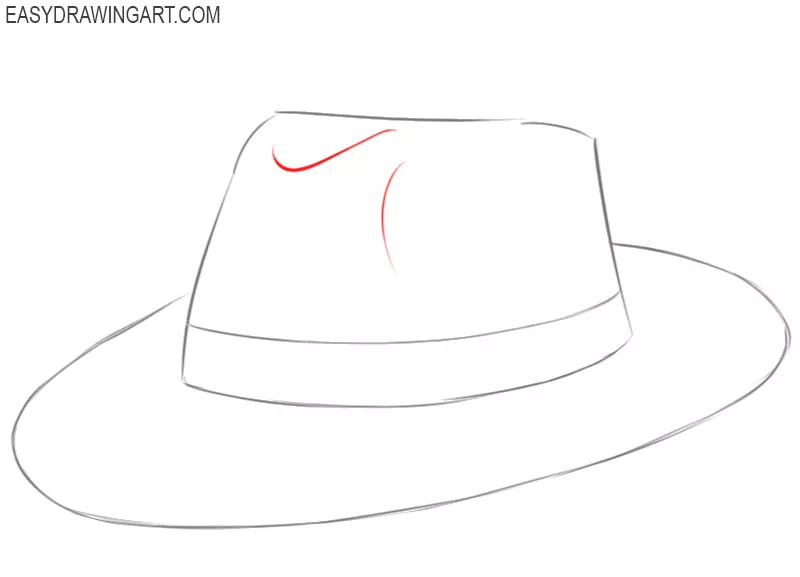 how to draw a hat in steps