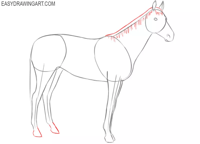 how to draw a horse easy cute